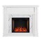 Southern Enterprises 58" White and Gray Whiskey Traditional Style Smart Alexa Electric Fireplace